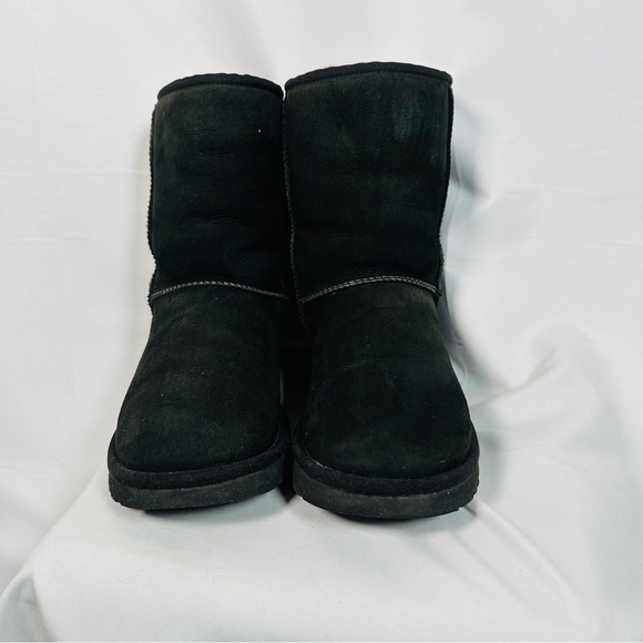 UGG Classic Short II Suede Shearling Boots Black Cozycore Size 8 - Picture 4 of 13